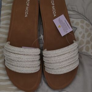 TOP Moda Women's Cream Sandals